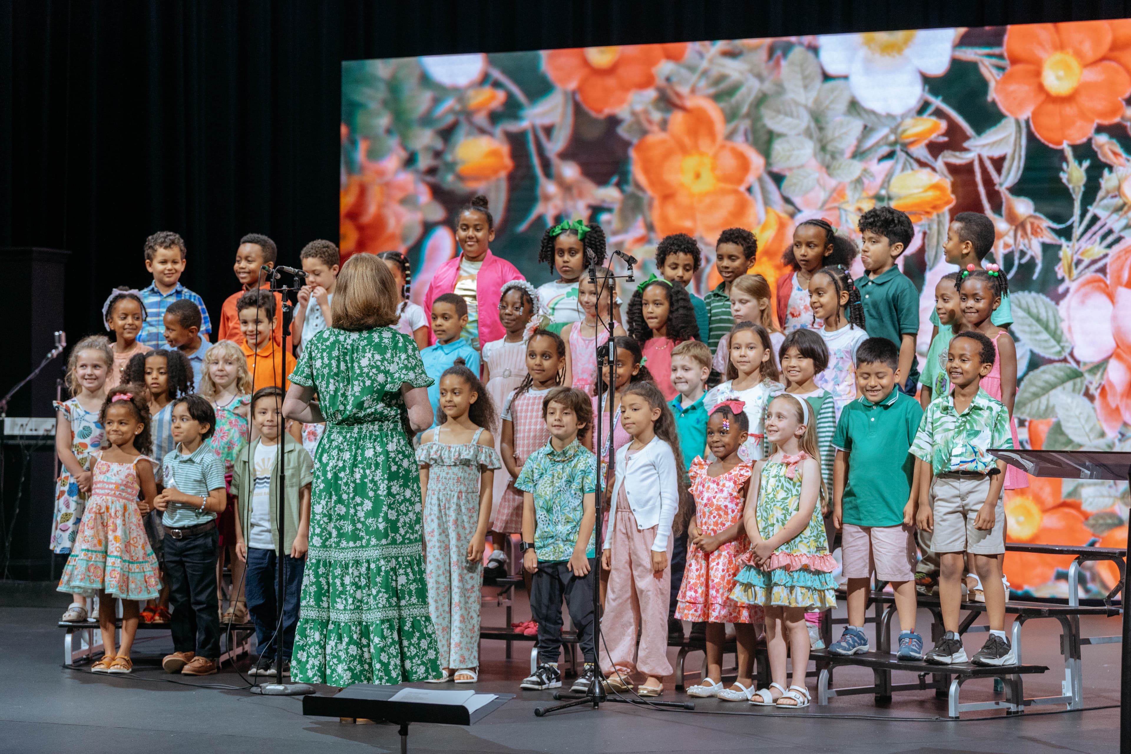 Students and teacher in a faith-centered school setting
