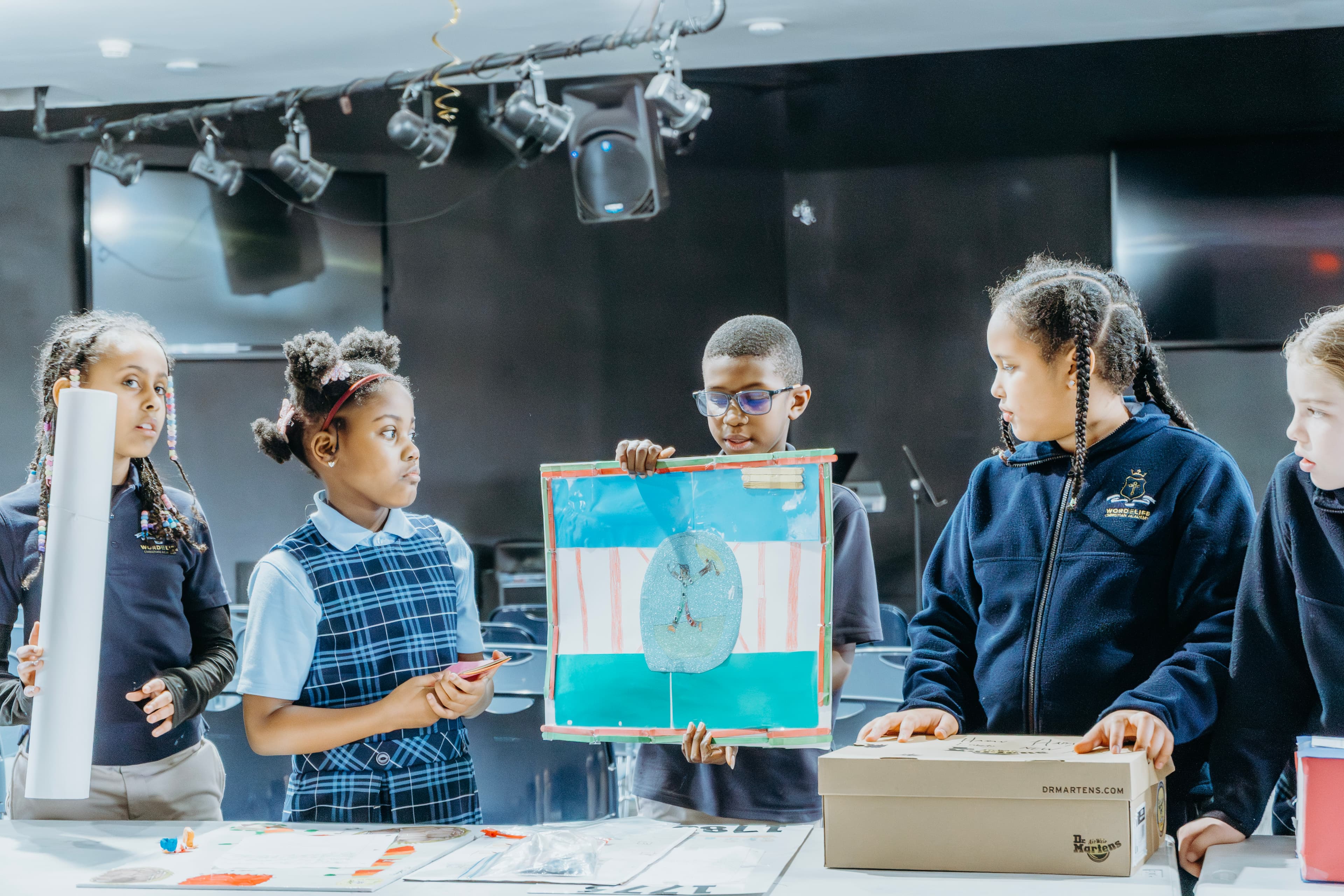 Students collaborating in a supportive school environment