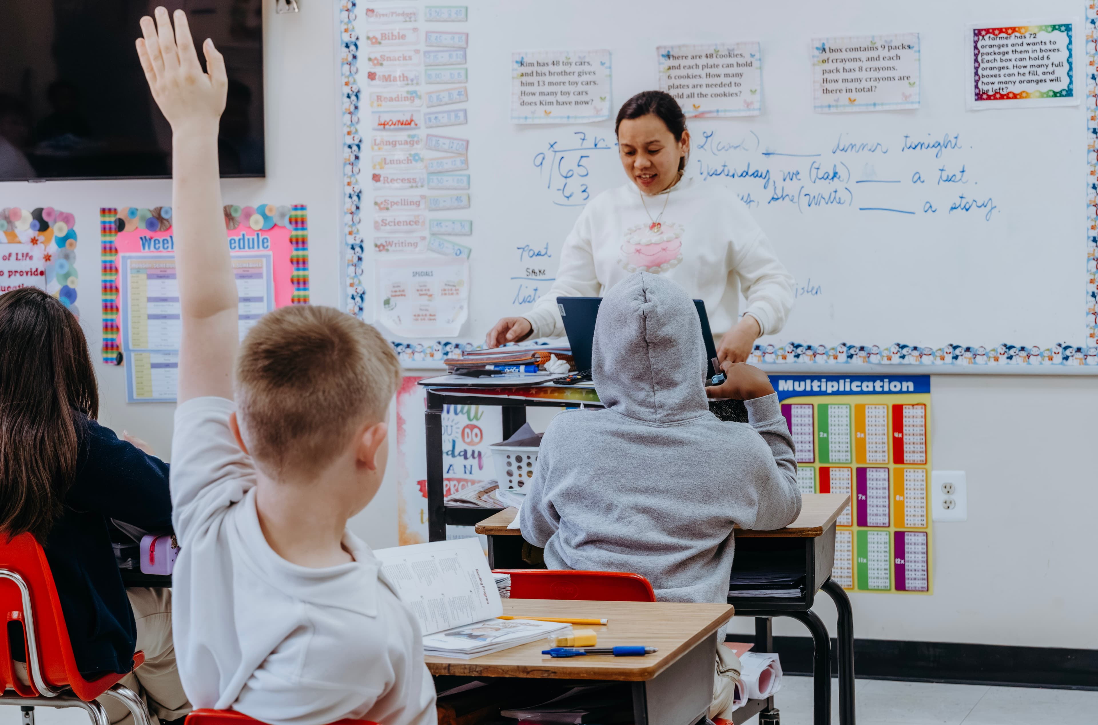 Students learning in an academic classroom at Word of Life Christian Academy
