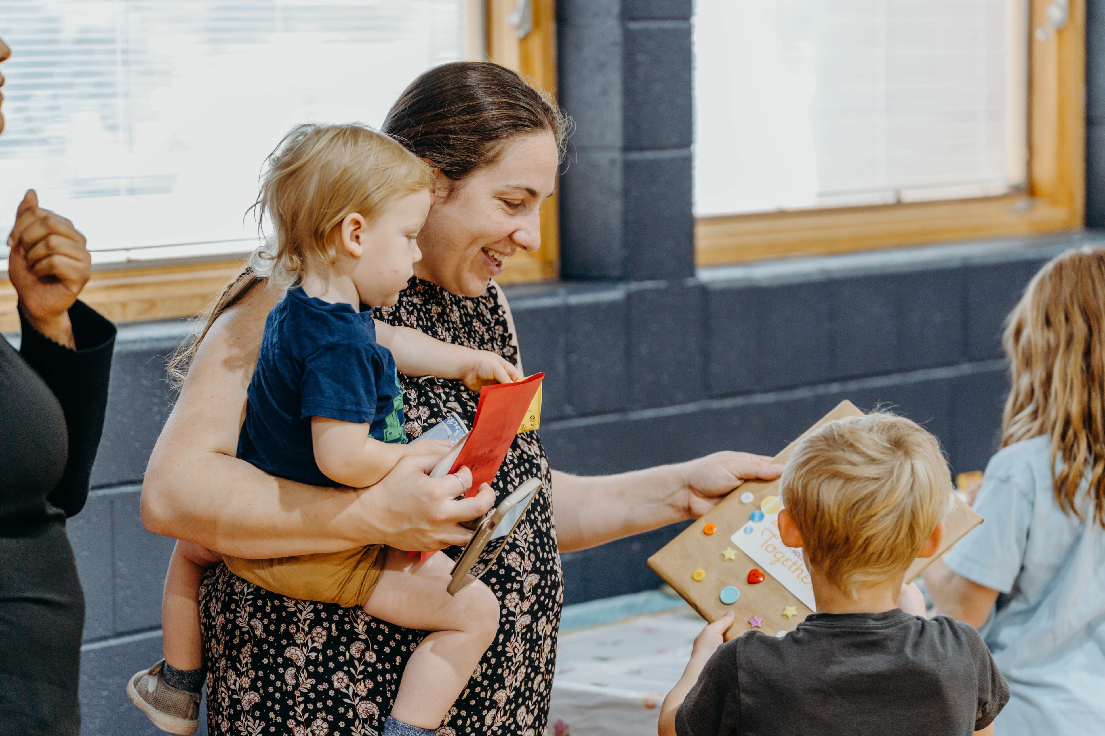 Parent and child reviewing schoolwork together